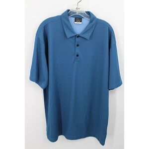 Nike Golf Mens XL Dri-Fit Blue Patterned Short Sleeve Polo Shirt